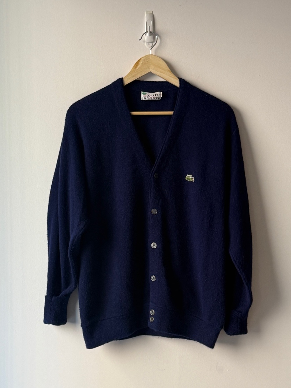 Lacoste Navy Button-Front V-Neck Cardigan